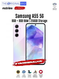 Samsung A55 5G - 8GB RAM - 256GB Storage - PTA Approved - 12 Months Warranty - Violet - The Original Bro Mobiles - TOB35